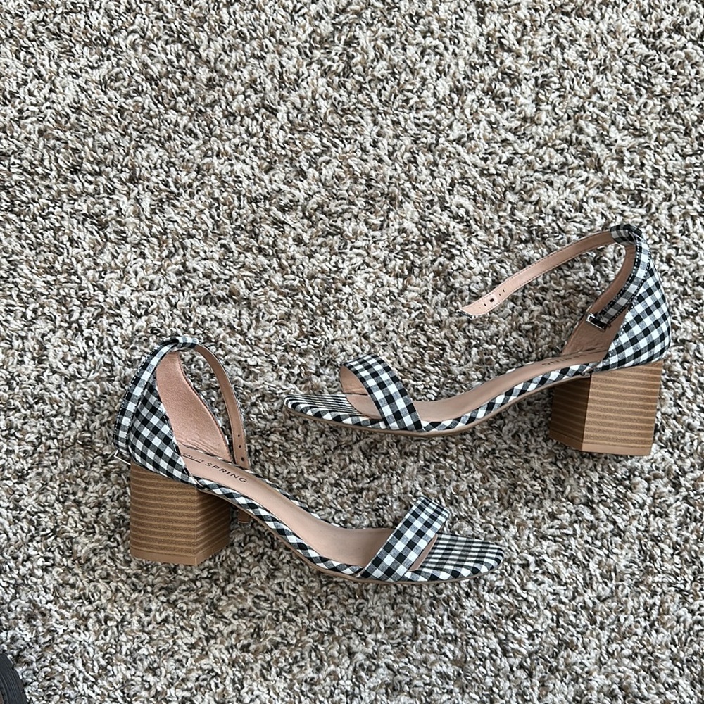 Call It Spring black plaid heels
